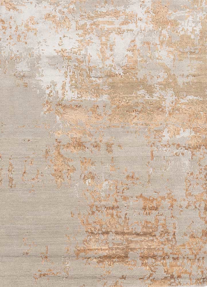  grey and black wool and bamboo silk Hand Knotted Rug